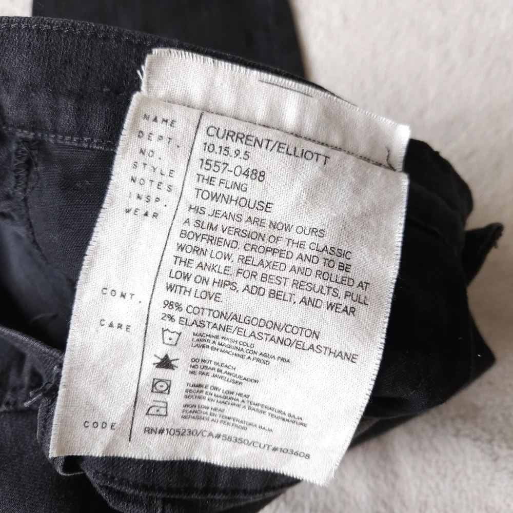 🇺🇸 CURRENT/ELLIOTT The Fling Slim Boyfriend Jean Size 25 - Picture 10 of 16